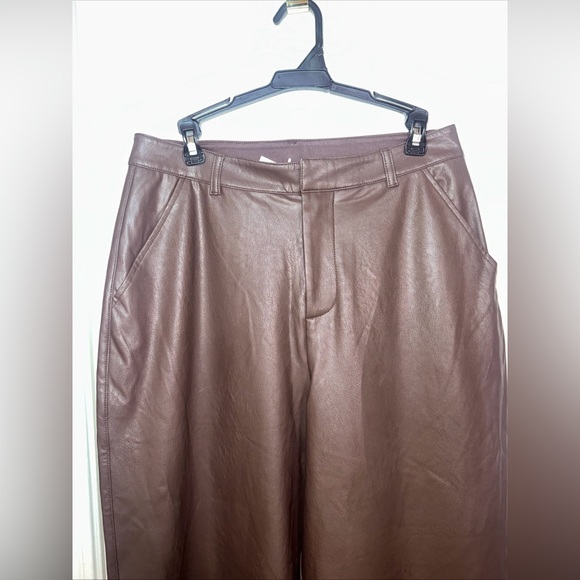 Splendid Collection Women’s Faux Leather Pants‎ Size 12 Color Brown - Picture 5 of 14